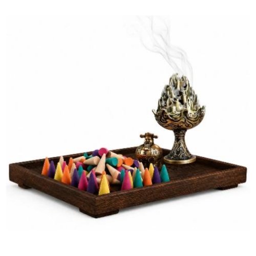 Small Mountain Copper Incense Burner with Incense Cones