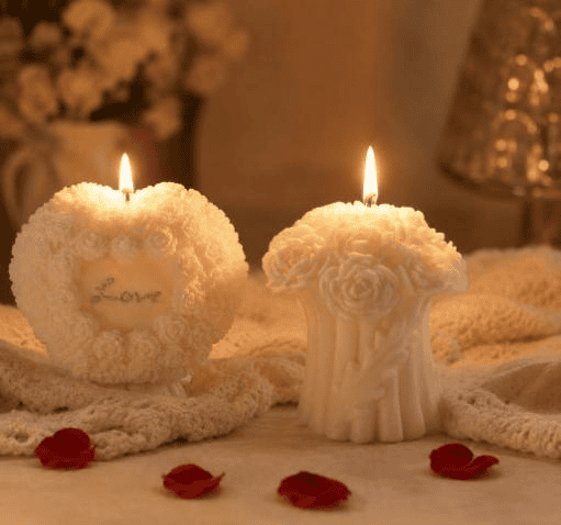 Garden Of Hearts Molded Candle Set