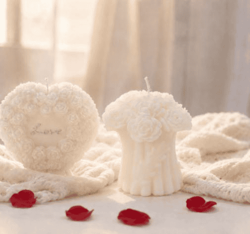 Garden Of Hearts Molded Candle Set