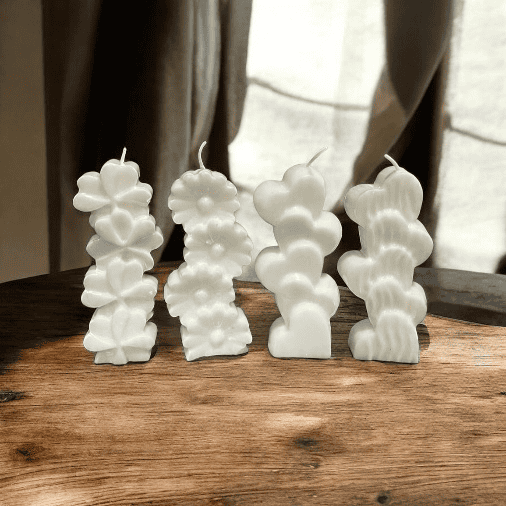 Petal & Heart Pillar Molded Candle