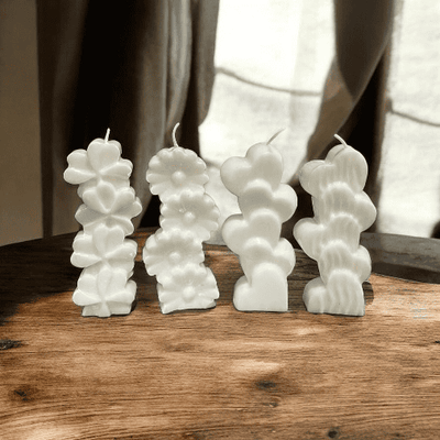 Petal & Heart Pillar Molded Candle