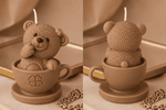 Mini Teddy Tea Party Molded Candle