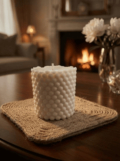Pearl Glow Molded Candle