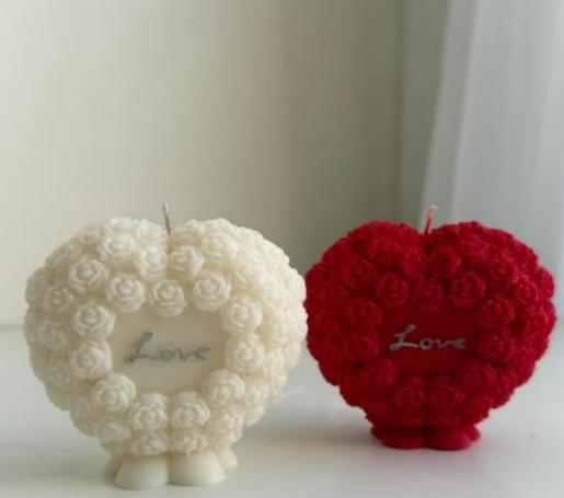 Whispering Roses Molded Candle